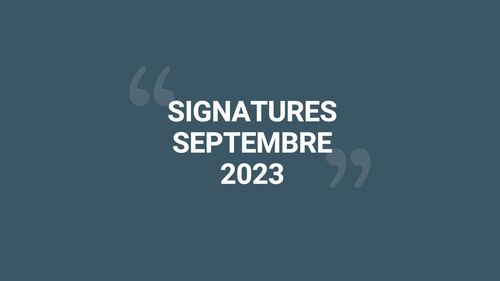 Les signatures de Fibus en septembre 2023